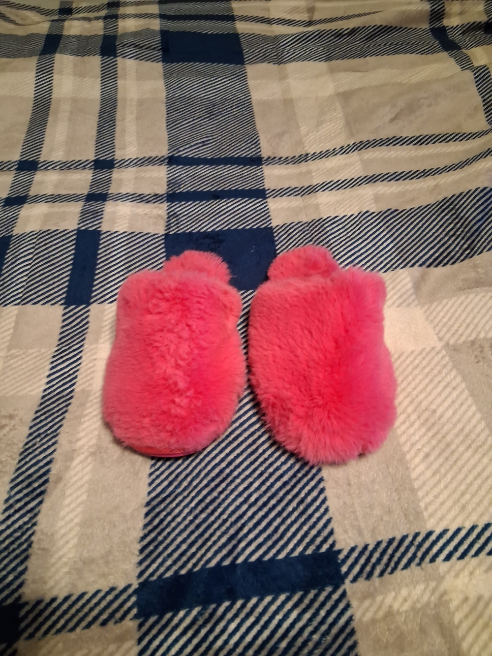 Kids Pink Fuzzy Slip-On Slippers - Soft Plush Comfort